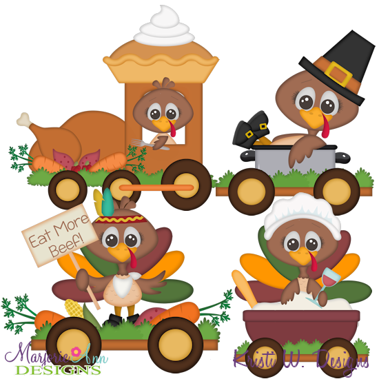 Turkey Train SVG Cutting Files Includes Clipart - Click Image to Close